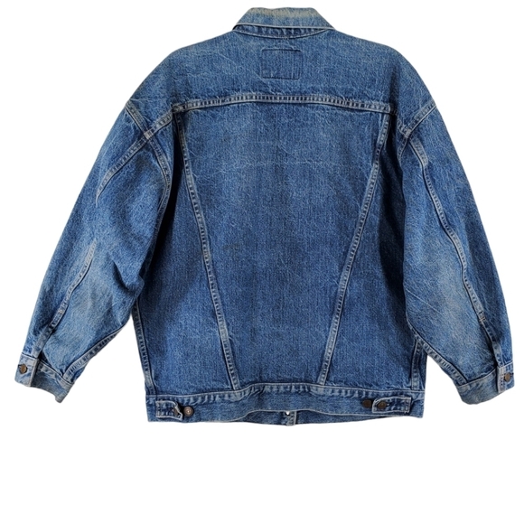 Vtg Levis Trucker Jacket Sz L Type III Blue Denim 77930-7206 Button USA Made 90s - Picture 14 of 15
